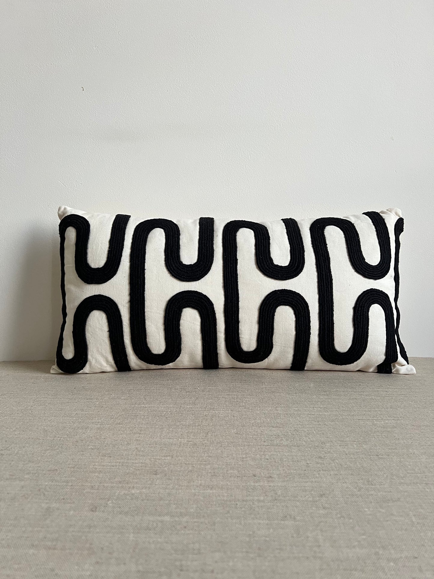 Kussen Oshawa - Beige/zwart - 60x30